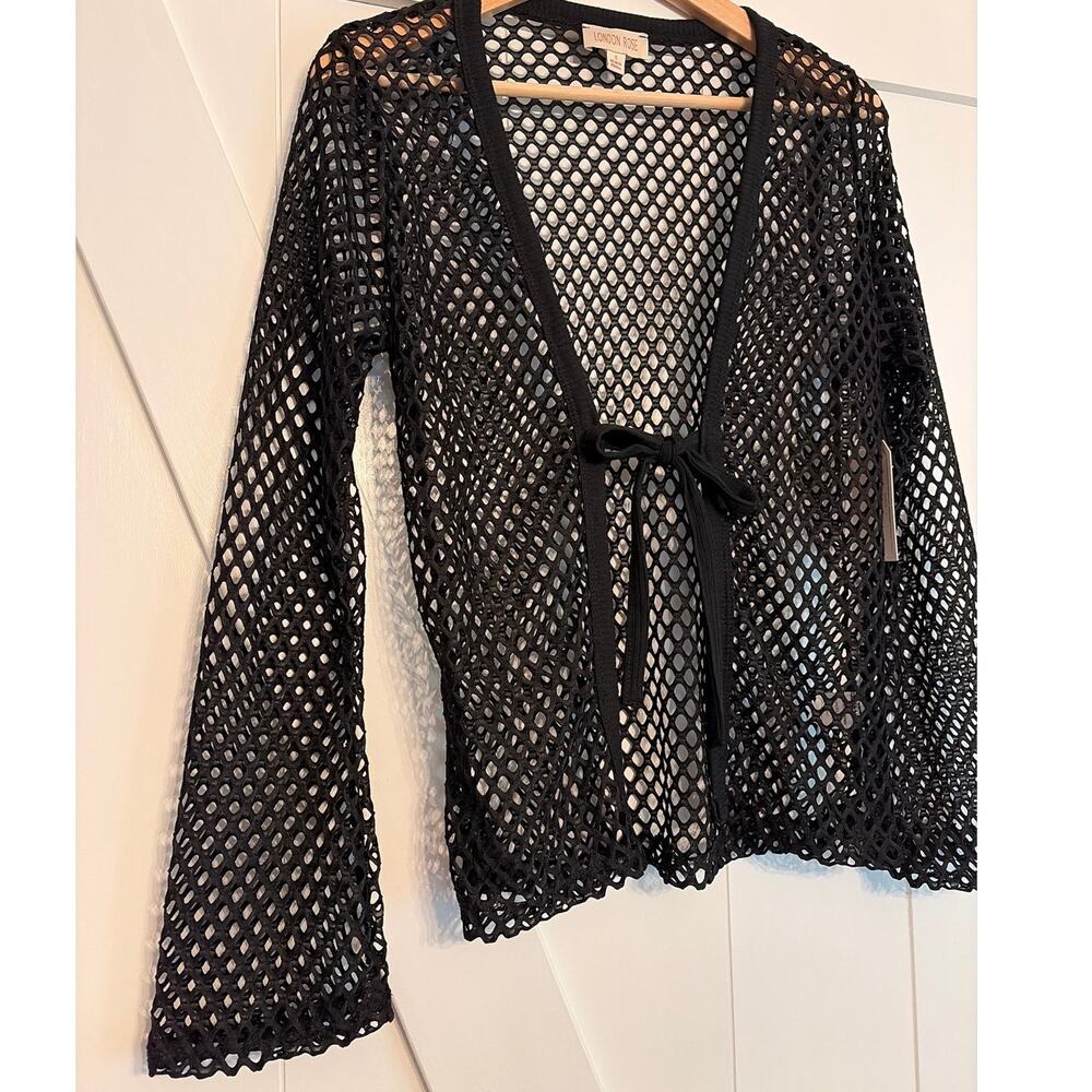 London Rose Womens Size Small Open Knit Cardigan Kimono Whimsigoth Fairy Witchy